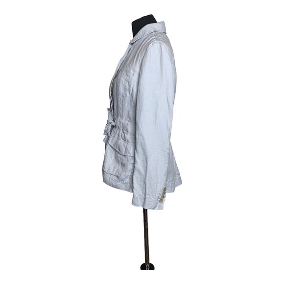 Talbots silver gray linen belted jacket size 4 - Picture 6 of 12